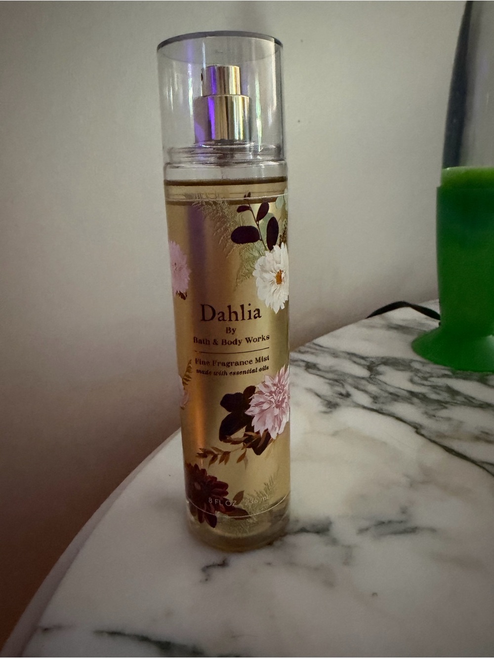 Bath & Body Works Dahlia Fine Fragrance Mist - Gold with Pink & White Floral